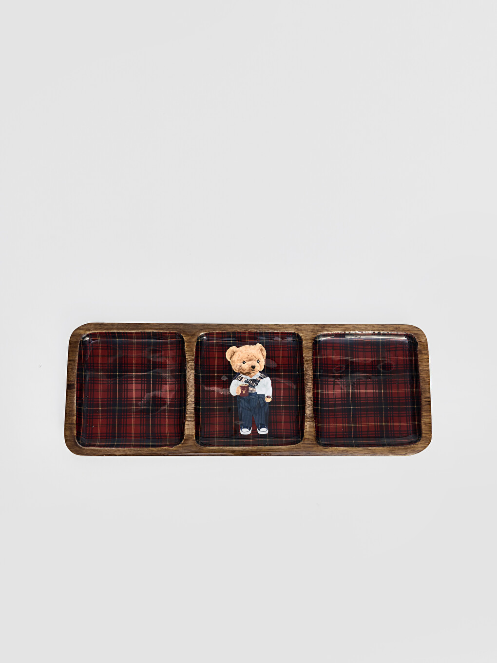 Bear Teddy Printed Wooden Snack Bowl-3