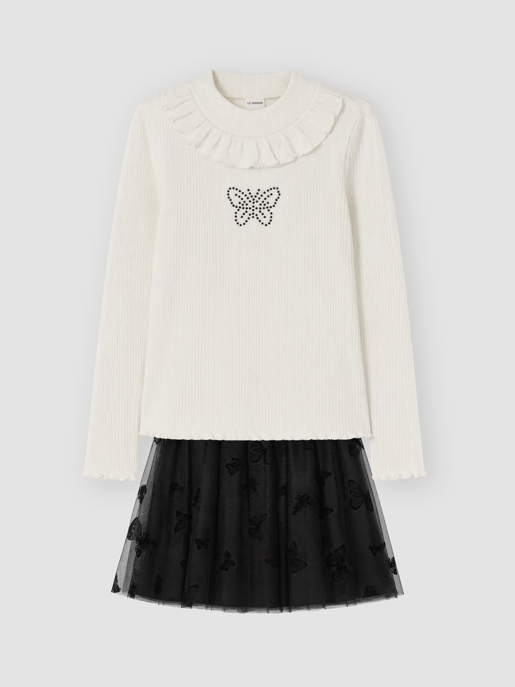 Ruffled Girls' Skirted Set
