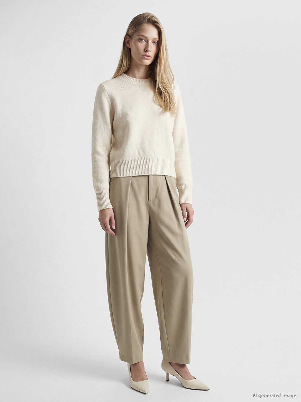Crew Neck Women's Knitwear Sweater-1
