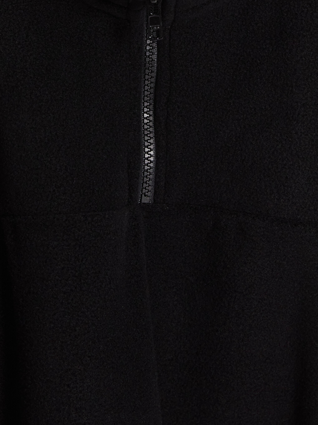 Siyah Dik Yaka Erkek Çocuk Polar Sweatshirt-2