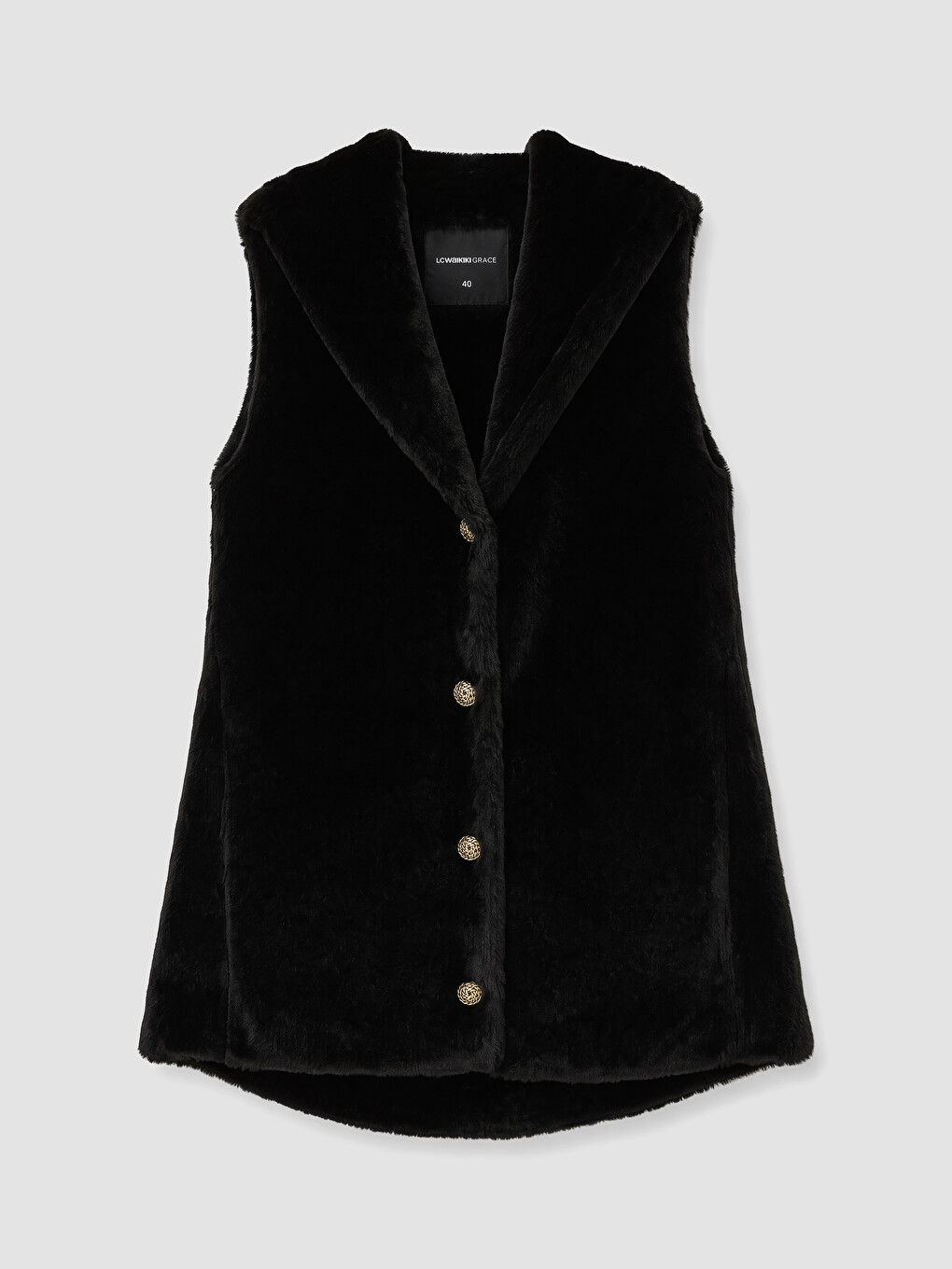 V Neck Women's Fur Gilet-5