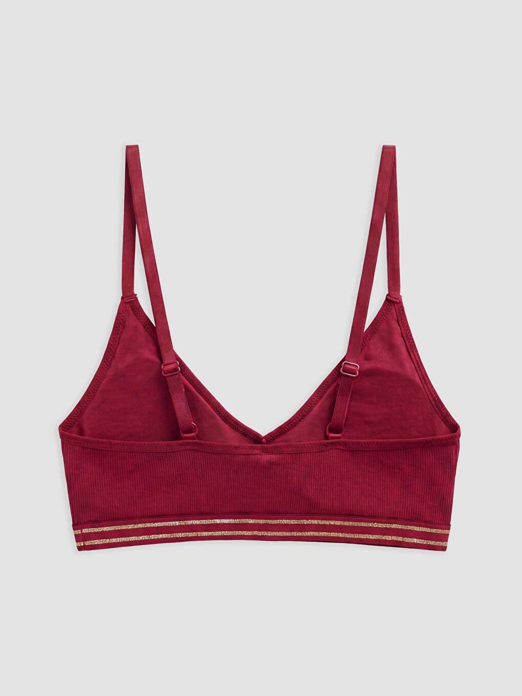 Bordo Balensiz Çıkarılabilir Pedli Çizgili Büstiyer 2'li-3