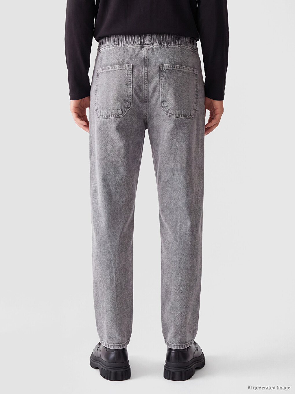 Gri 710 Loose Fit Erkek Jean Pantolon-3