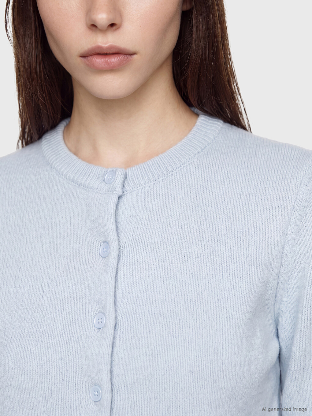 Crew Neck Women's Knitwear Cardigan