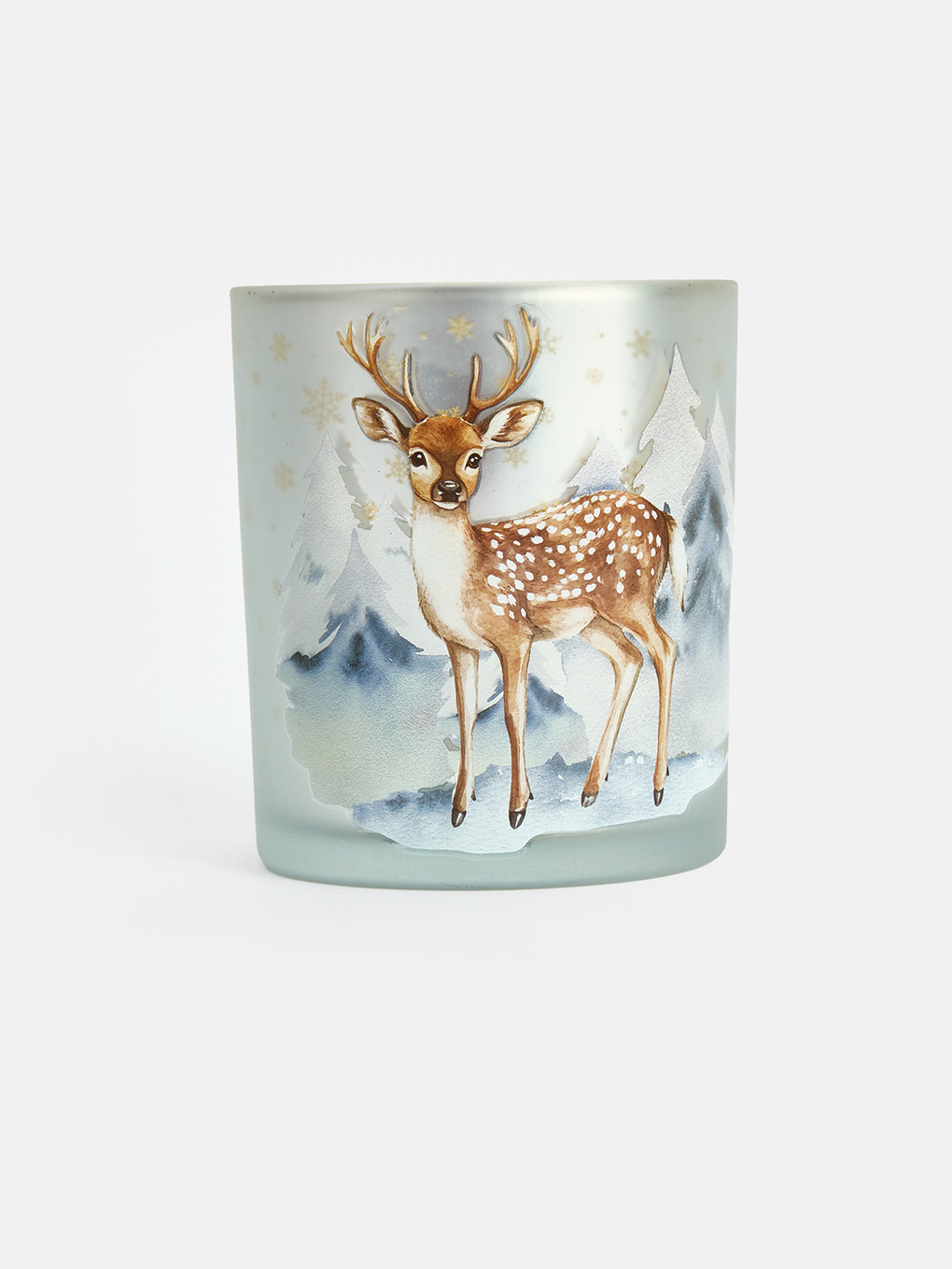 Deer Patterned Glass Candle Holder-1