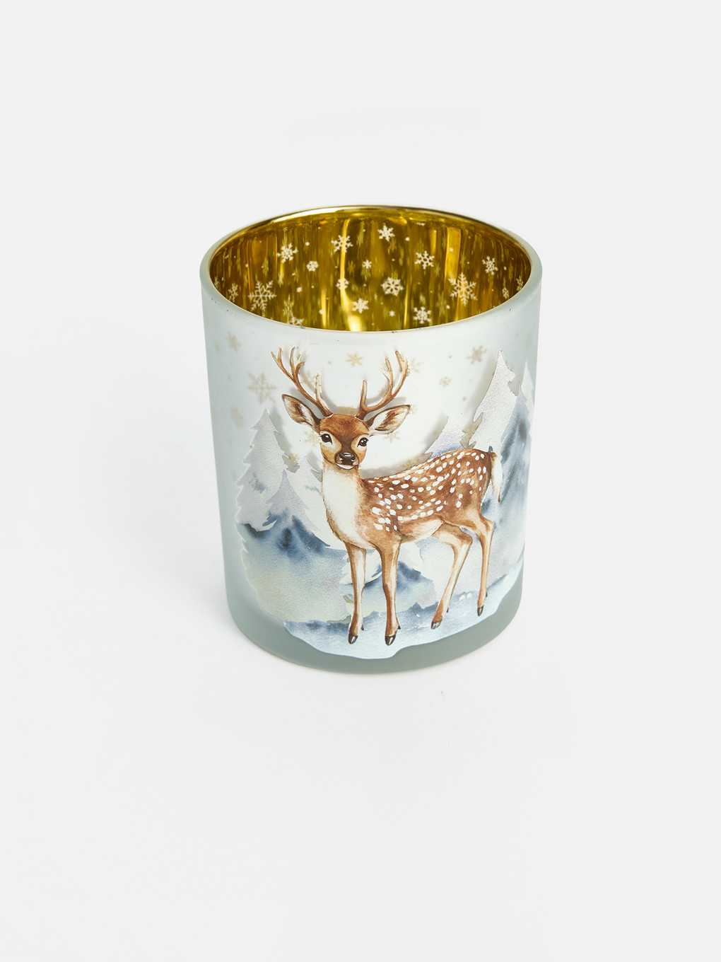 Deer Patterned Glass Candle Holder-2