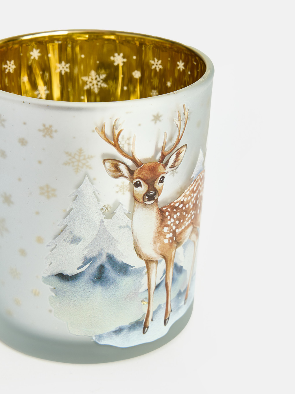 Deer Patterned Glass Candle Holder-4