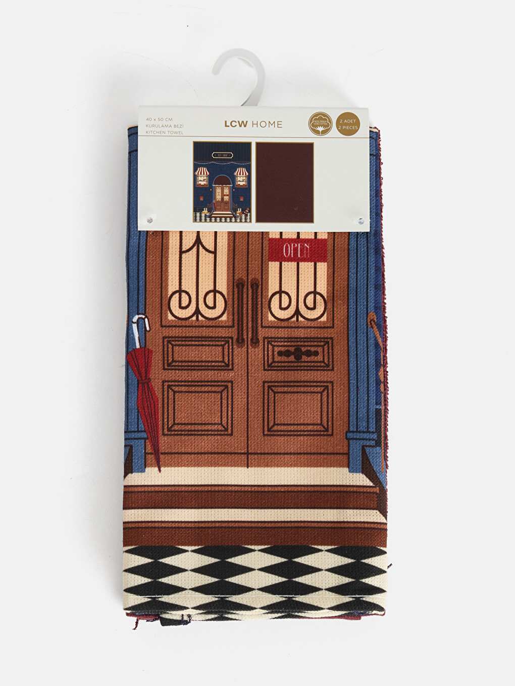 2 Pack Printed Tea Towel 40x50 Cm-1