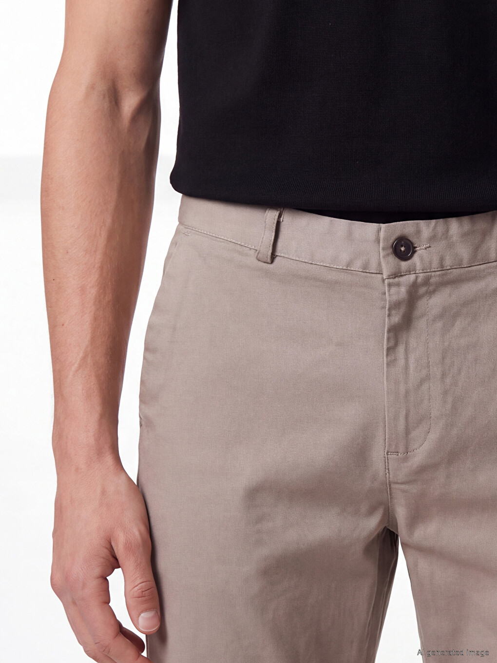 Pantaloni Bărbați Regular Fit Din Gabardină-2