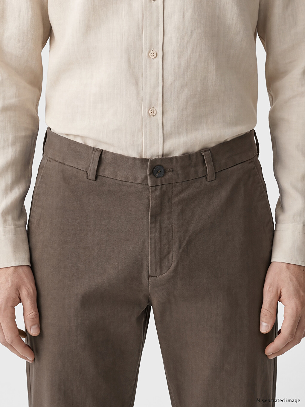 Pantaloni Bărbați Regular Fit Din Gabardină-2