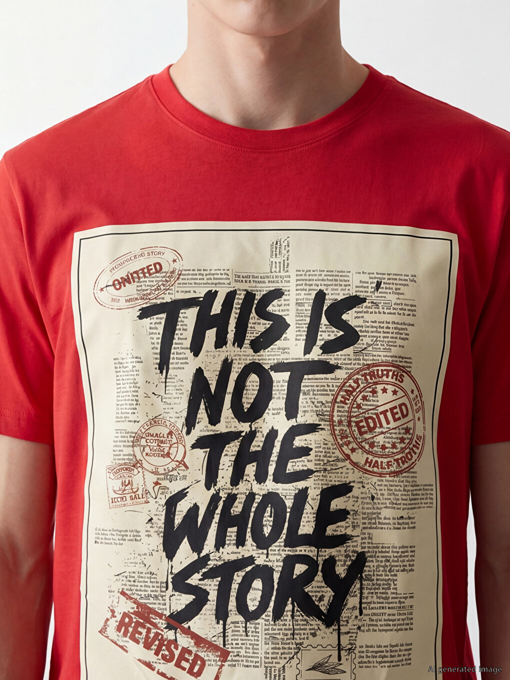 T-shirt E Stampuar Me Jakë Të Rrumbullakët Për Burra-2