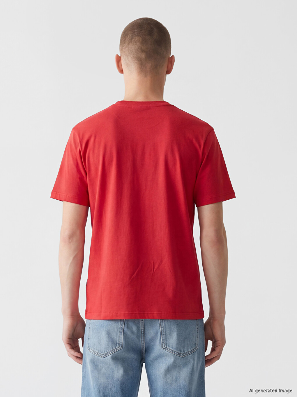 T-shirt E Stampuar Me Jakë Të Rrumbullakët Për Burra-3