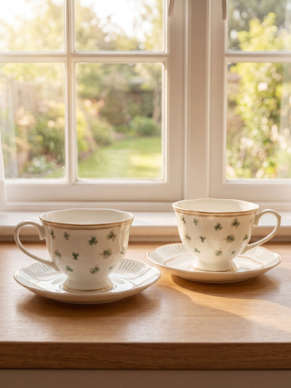 Clover Patterned Coffee Cup Set