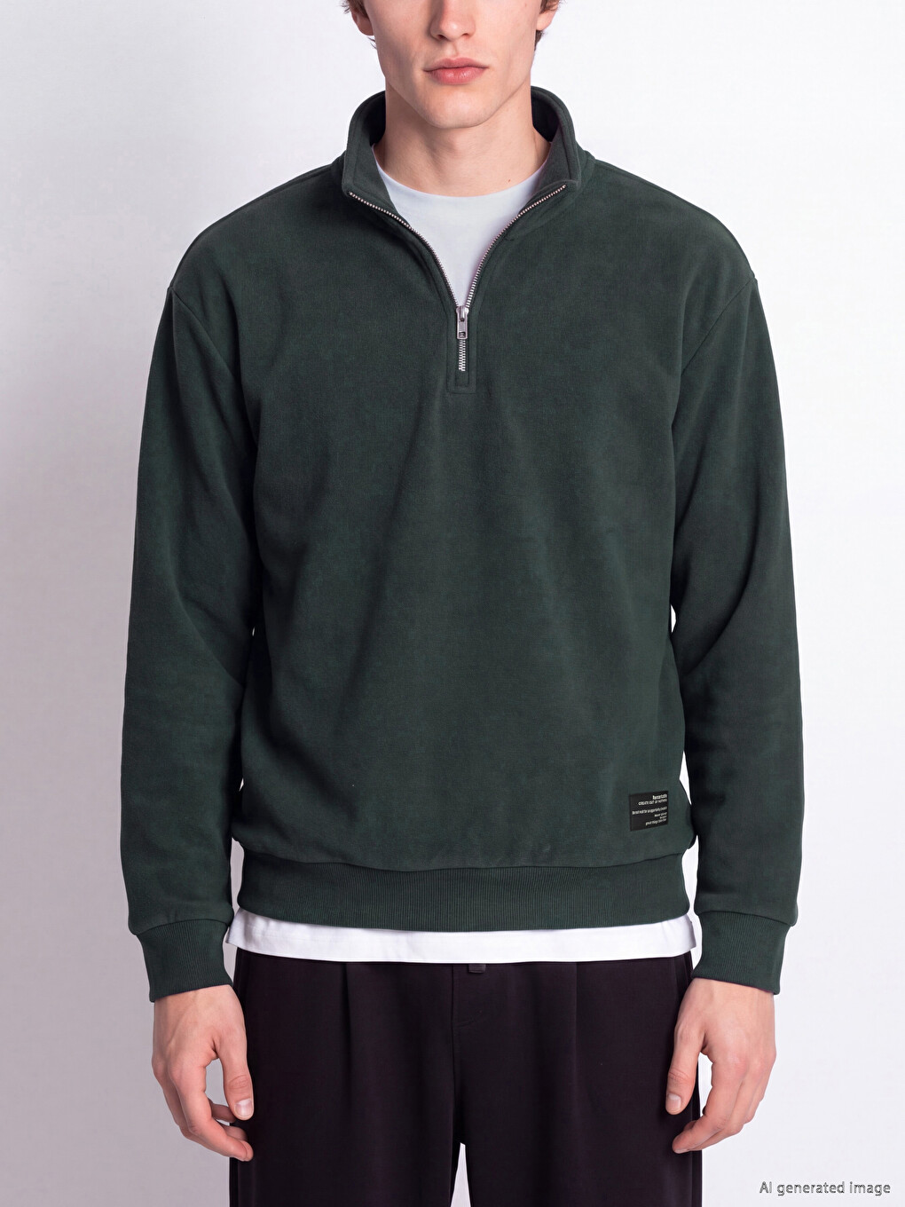 Bluza Sportive Polar Me Gjysmë-zip Për Burra-2