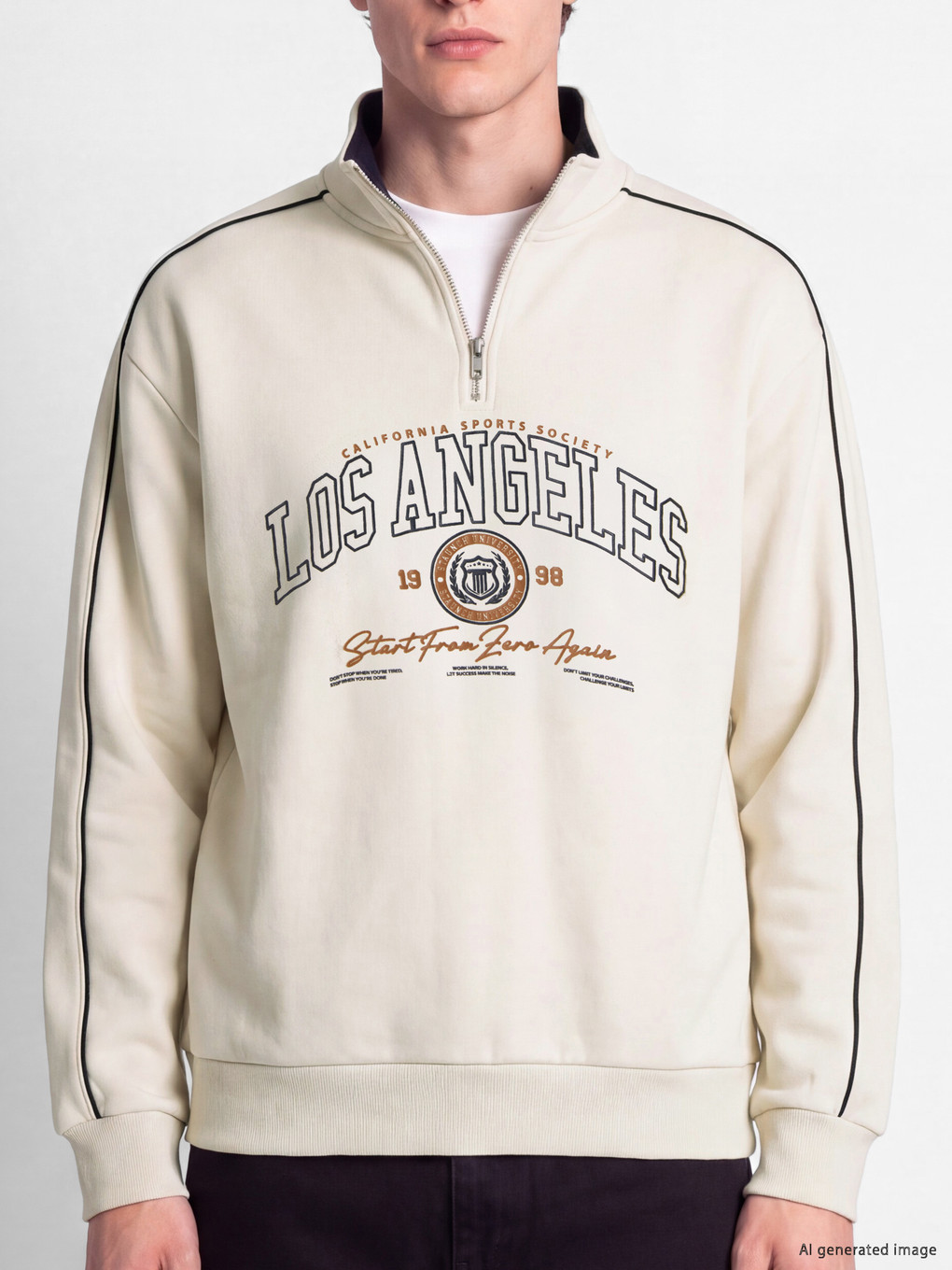 Mock Neck Printed Men's Sweatshirt-2