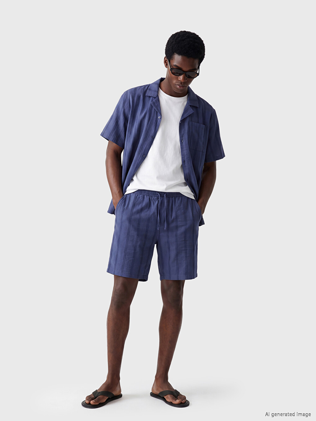 Man Indigo Shorts-1