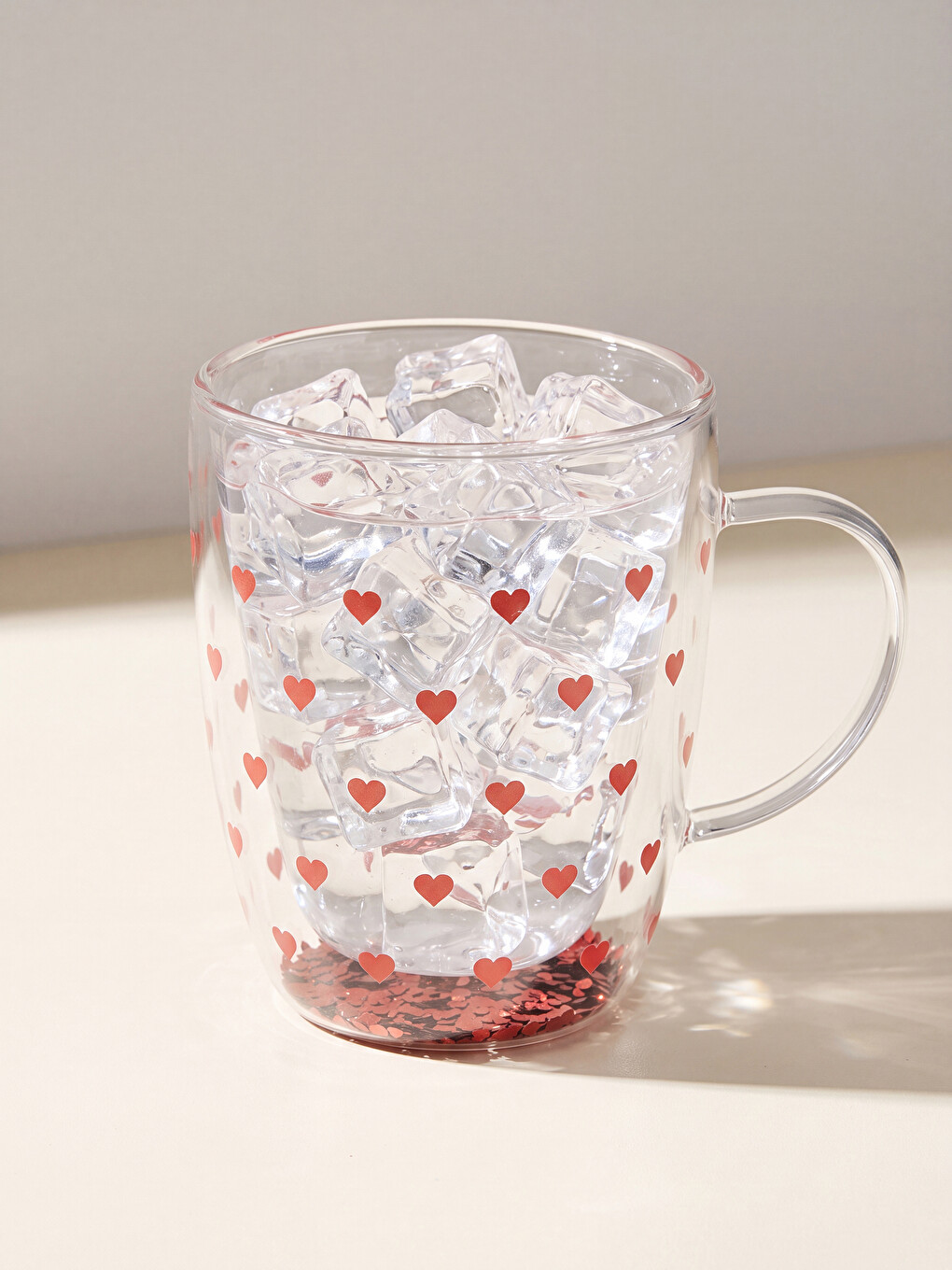 کوپی شیشەی نەخشدار بە دڵ 350 Ml