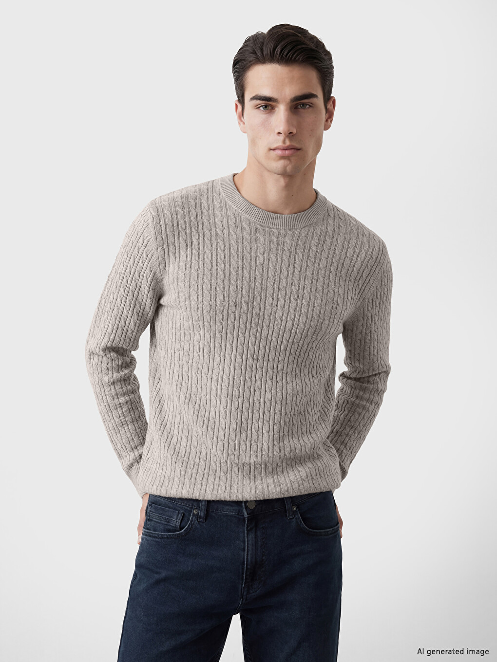 Crew Neck Men's Knitwear Sweater
