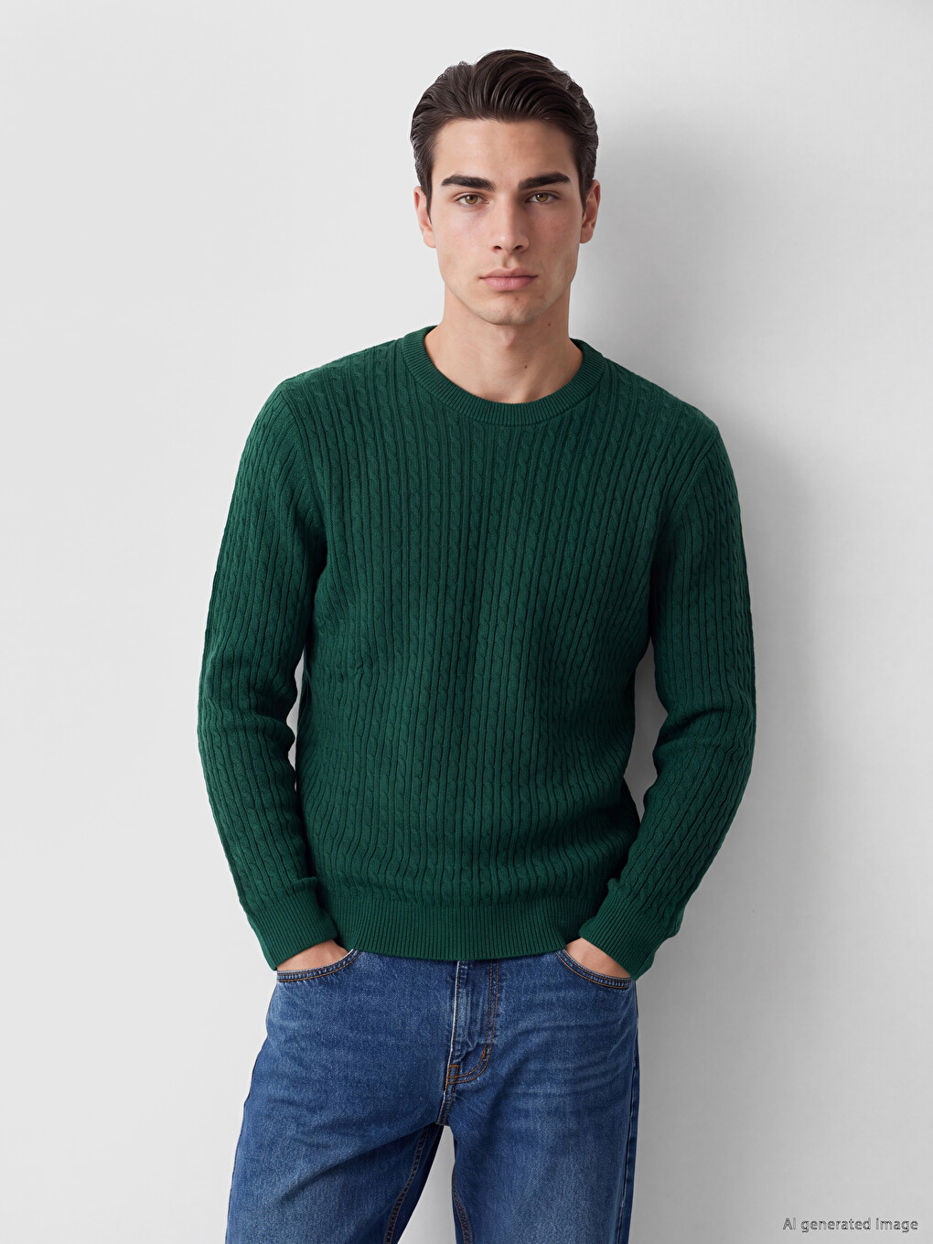 Crew Neck Men's Knitwear Sweater