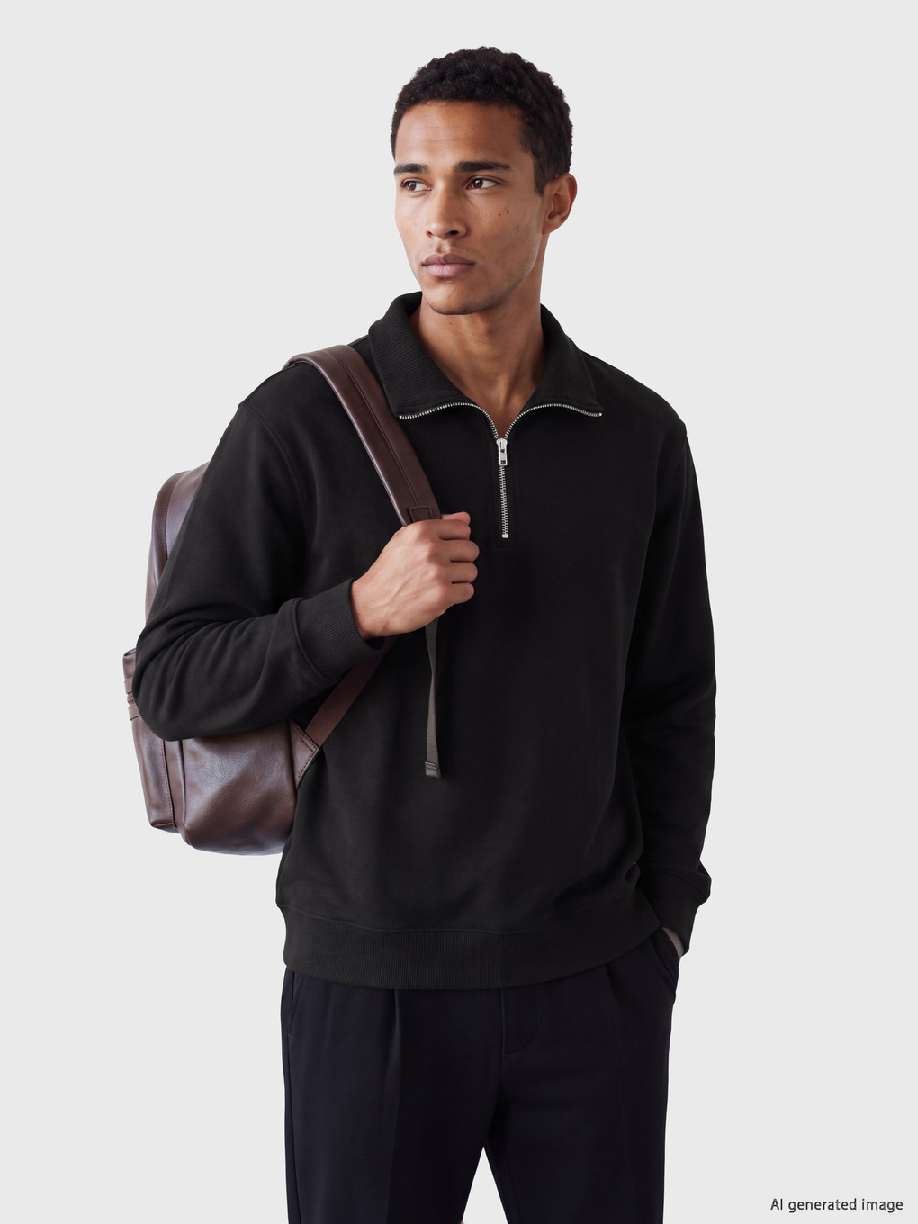 Man Brown Sweatshirt