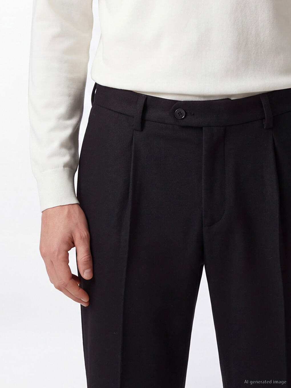Regular Fit Men's Pleated Fabric Trousers-2