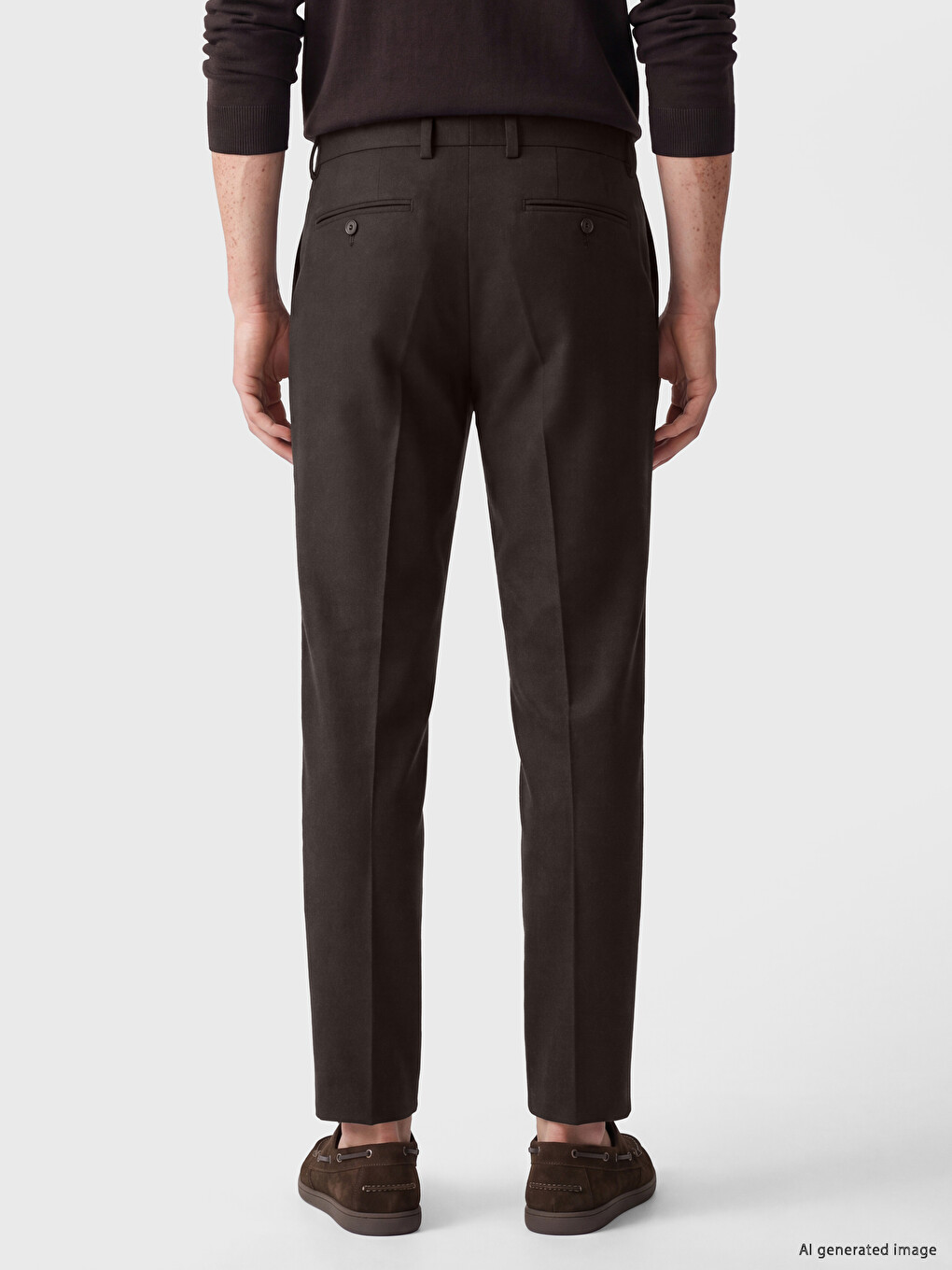 Pantaloni Regular Fit Bărbați Din Țesătură Plisată-3