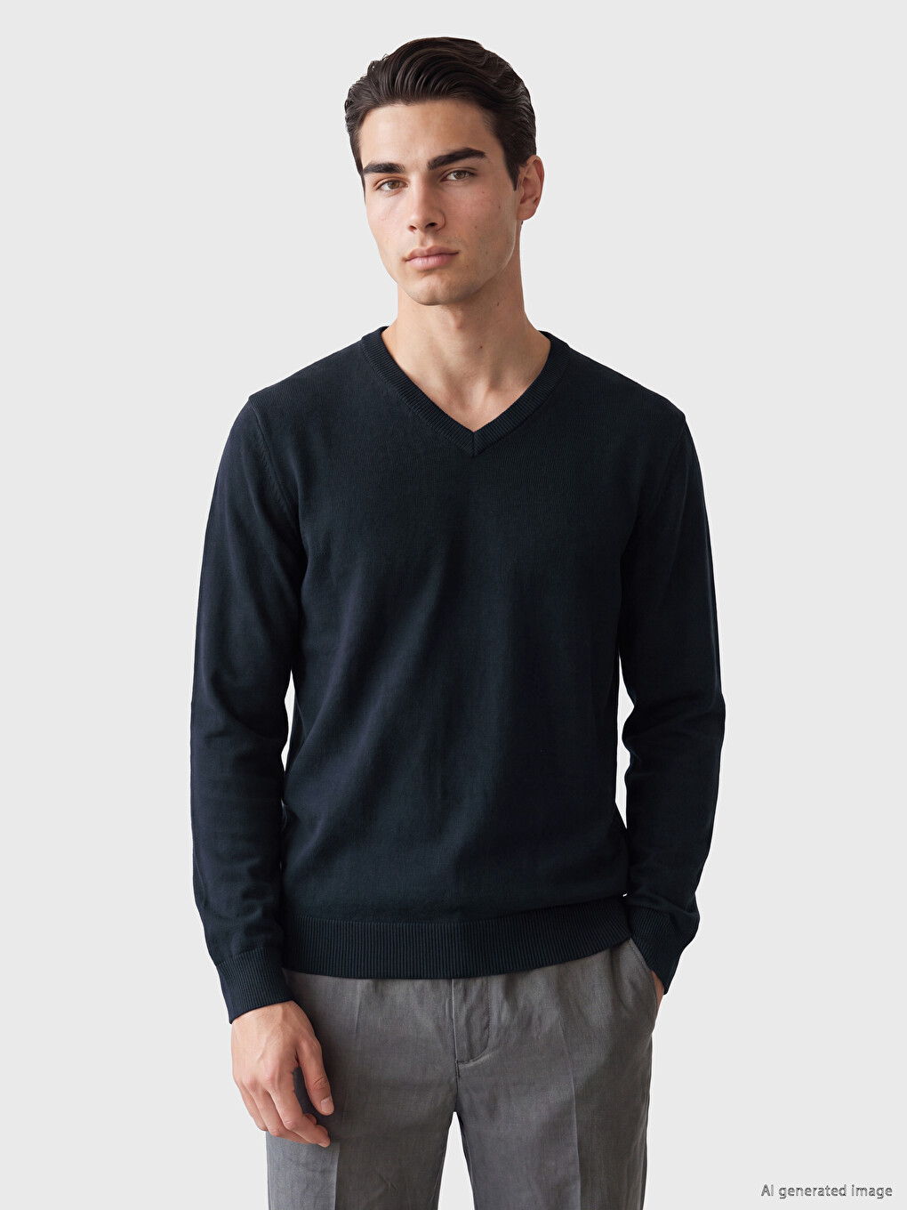 V Neck Men's Knitwear Sweater