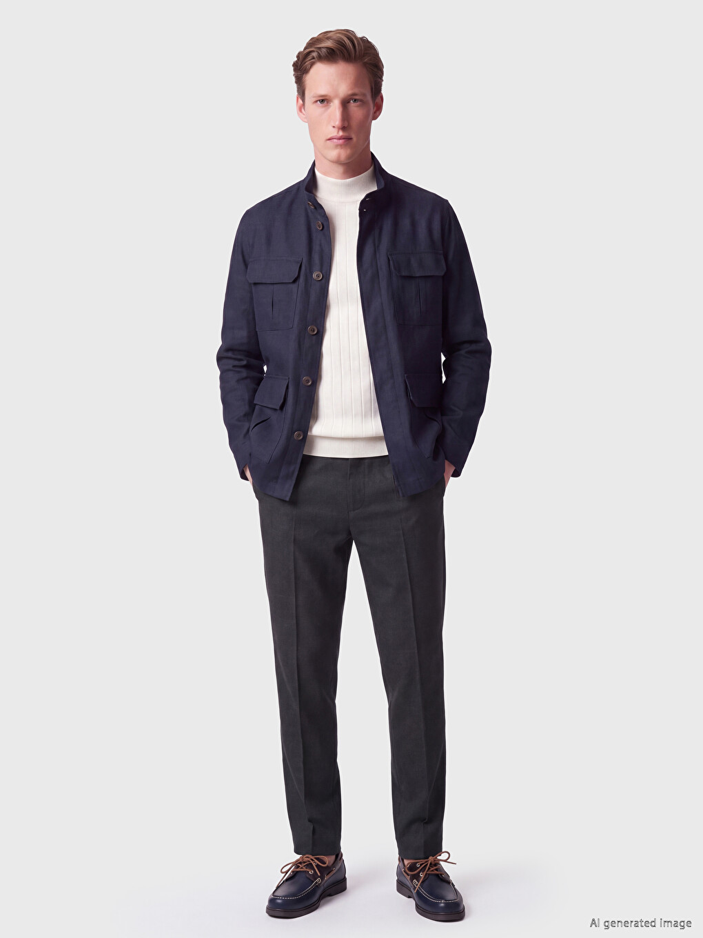 Standard Fit Polyviscose Men's Trousers