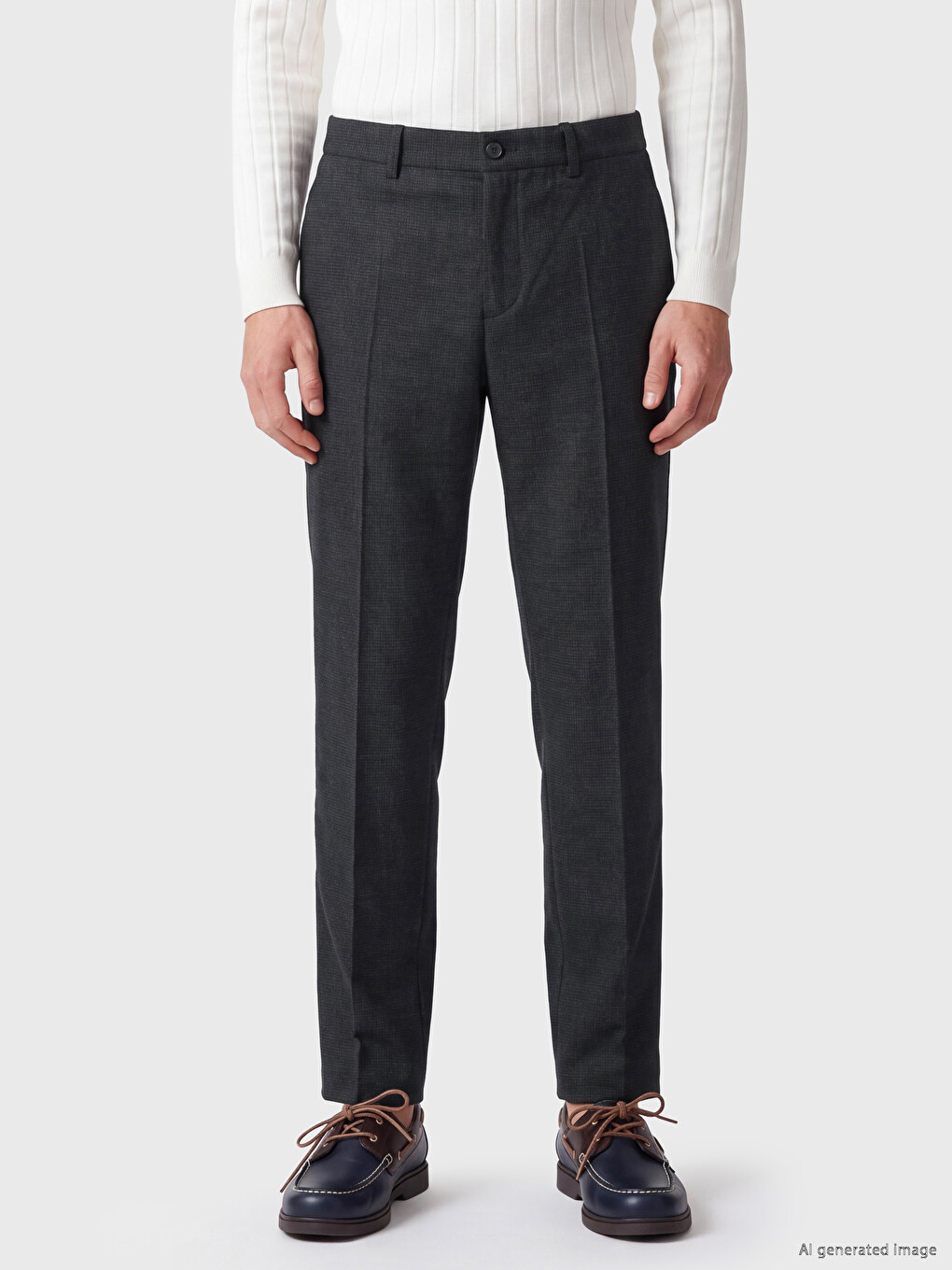 Standard Fit Polyviscose Men's Trousers-1