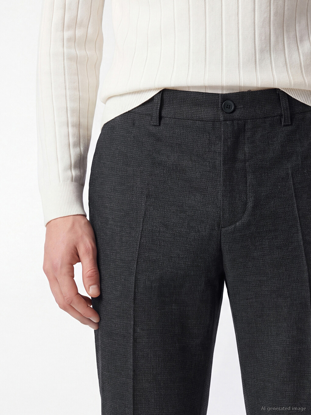 Standard Fit Polyviscose Men's Trousers-2