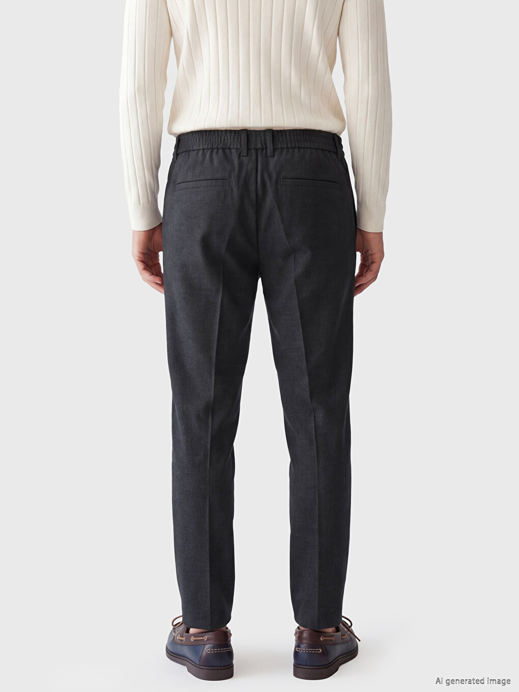 Standard Fit Polyviscose Men's Trousers-3