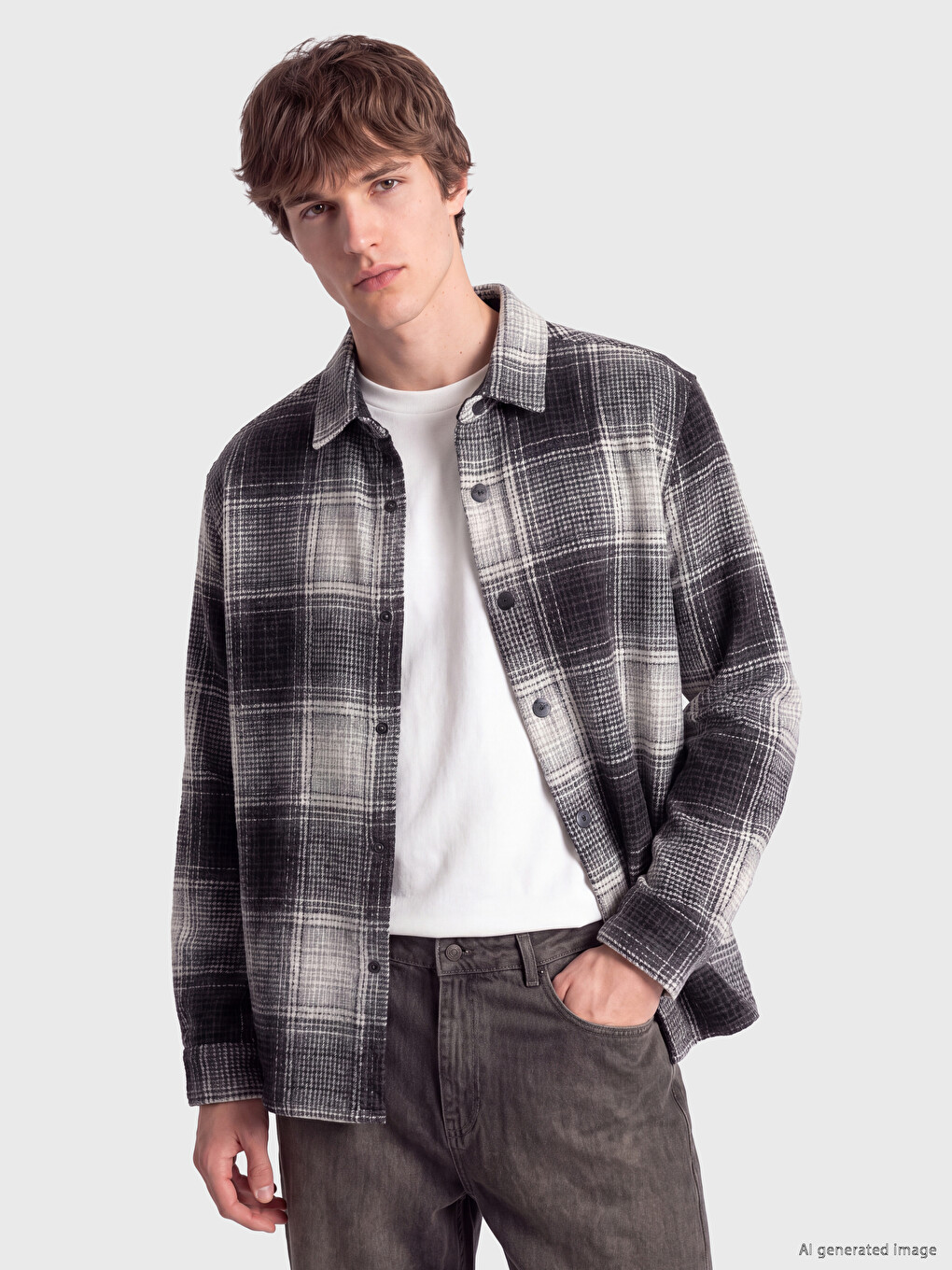 Relax Fit Plaid Men's Shirt