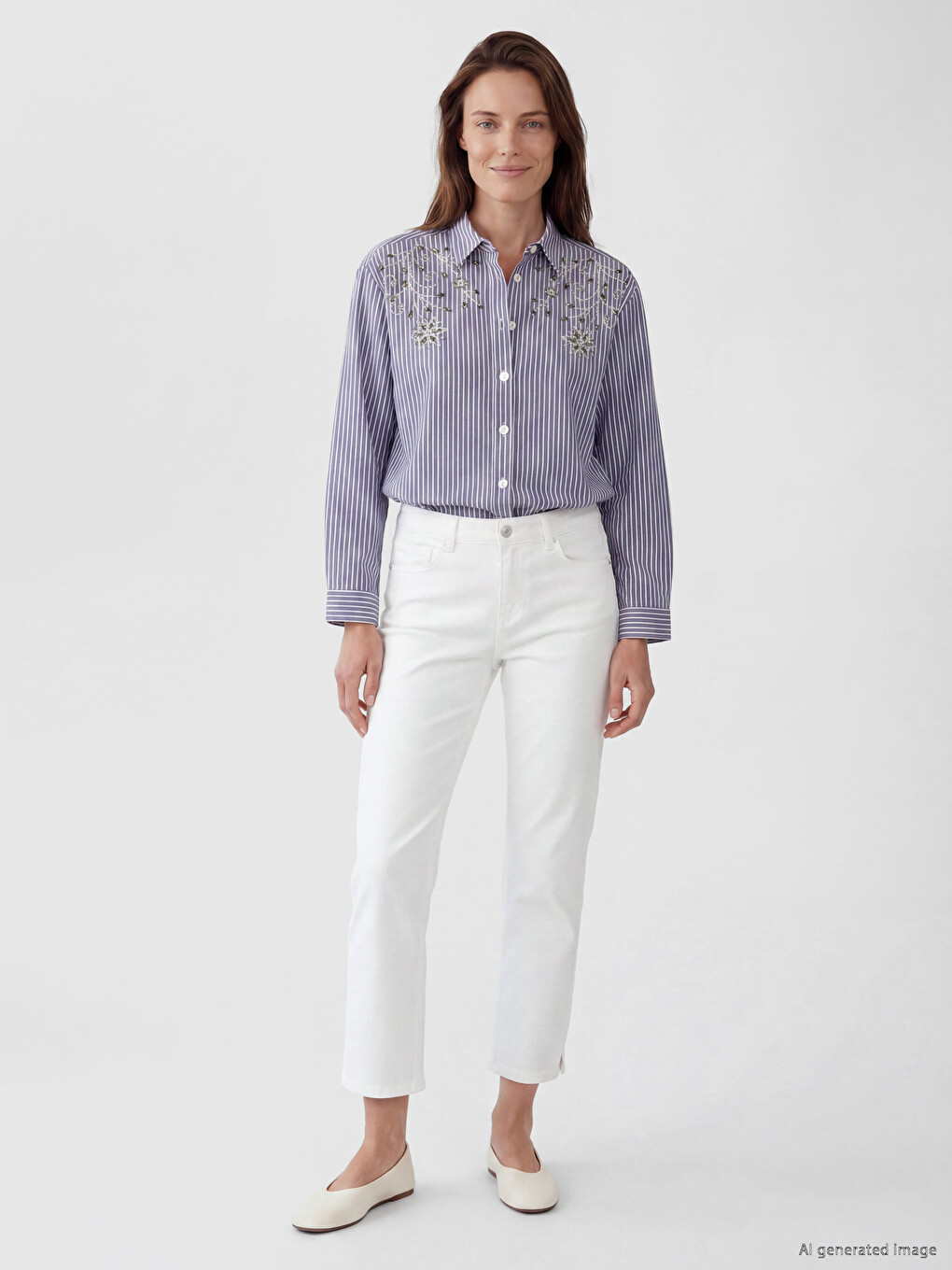 Bead Embellished Women's Shirt-1