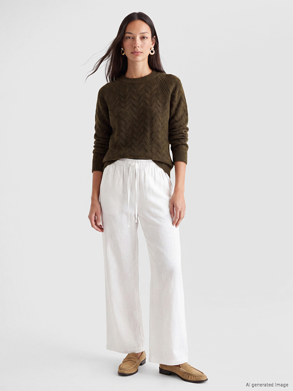 Crew Neck Patterned Women's Knitwear Sweater-1