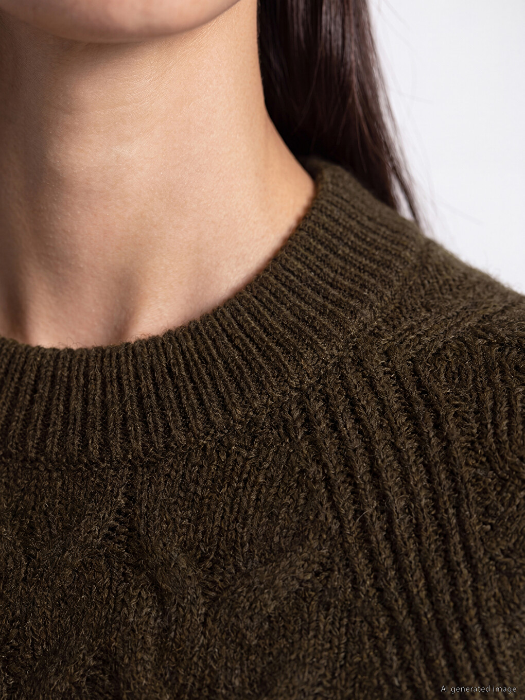 Crew Neck Patterned Women's Knitwear Sweater-2