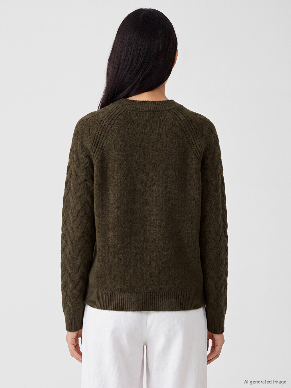 Crew Neck Patterned Women's Knitwear Sweater-3