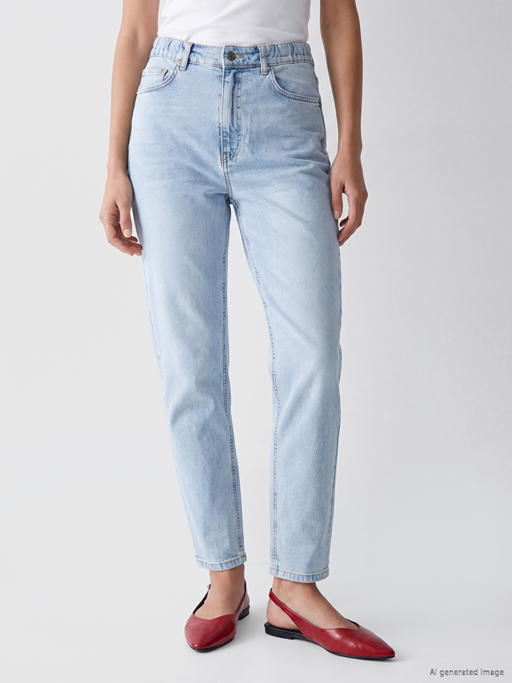 High Waist Regular Fit Women's Jeans-1