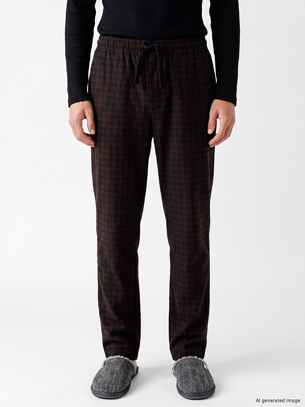 Regular Fit Plaid Patterned Men's Pyjamas Bottoms-1