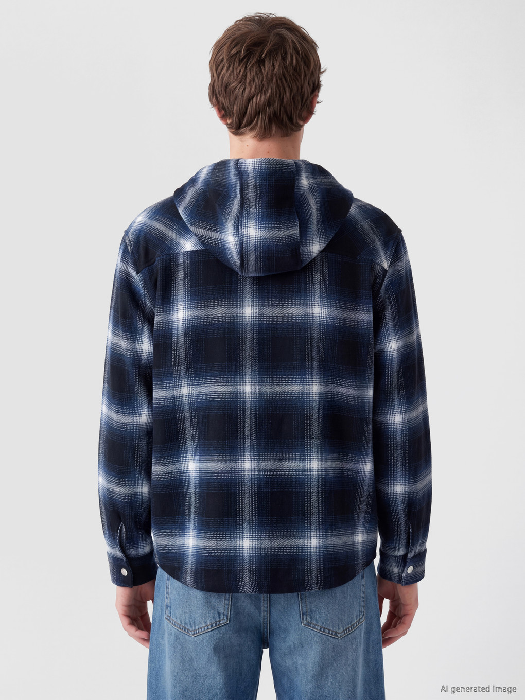 Relax Fit Hooded Men's Lumberjack Shirt Jacket-3