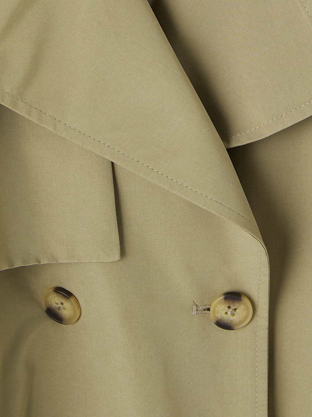 Double Breasted Collar Sashed Women's Trench Coat-5
