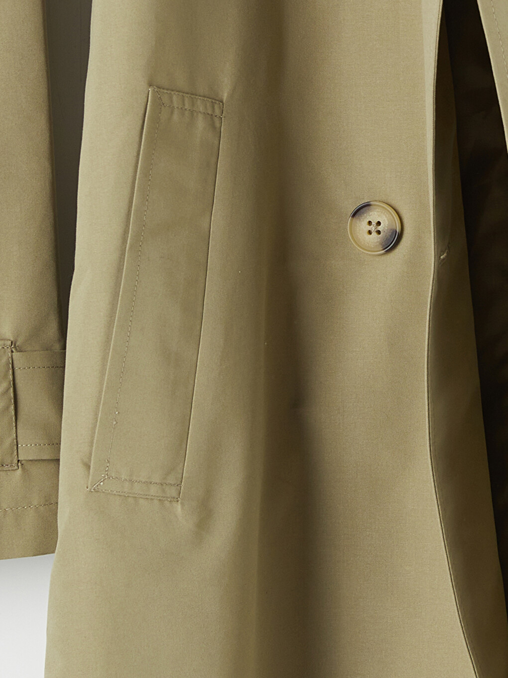 Double Breasted Collar Sashed Women's Trench Coat-7