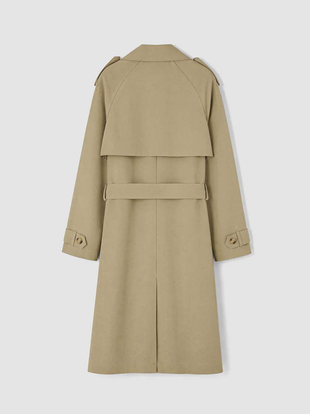 Double Breasted Collar Sashed Women's Trench Coat-8