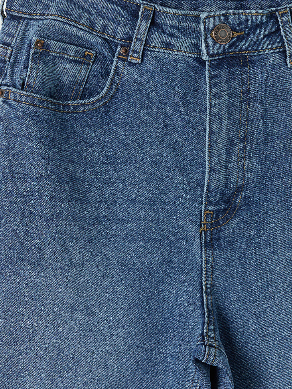 İndigo Mom Fit Kadın Jean Pantolon-5