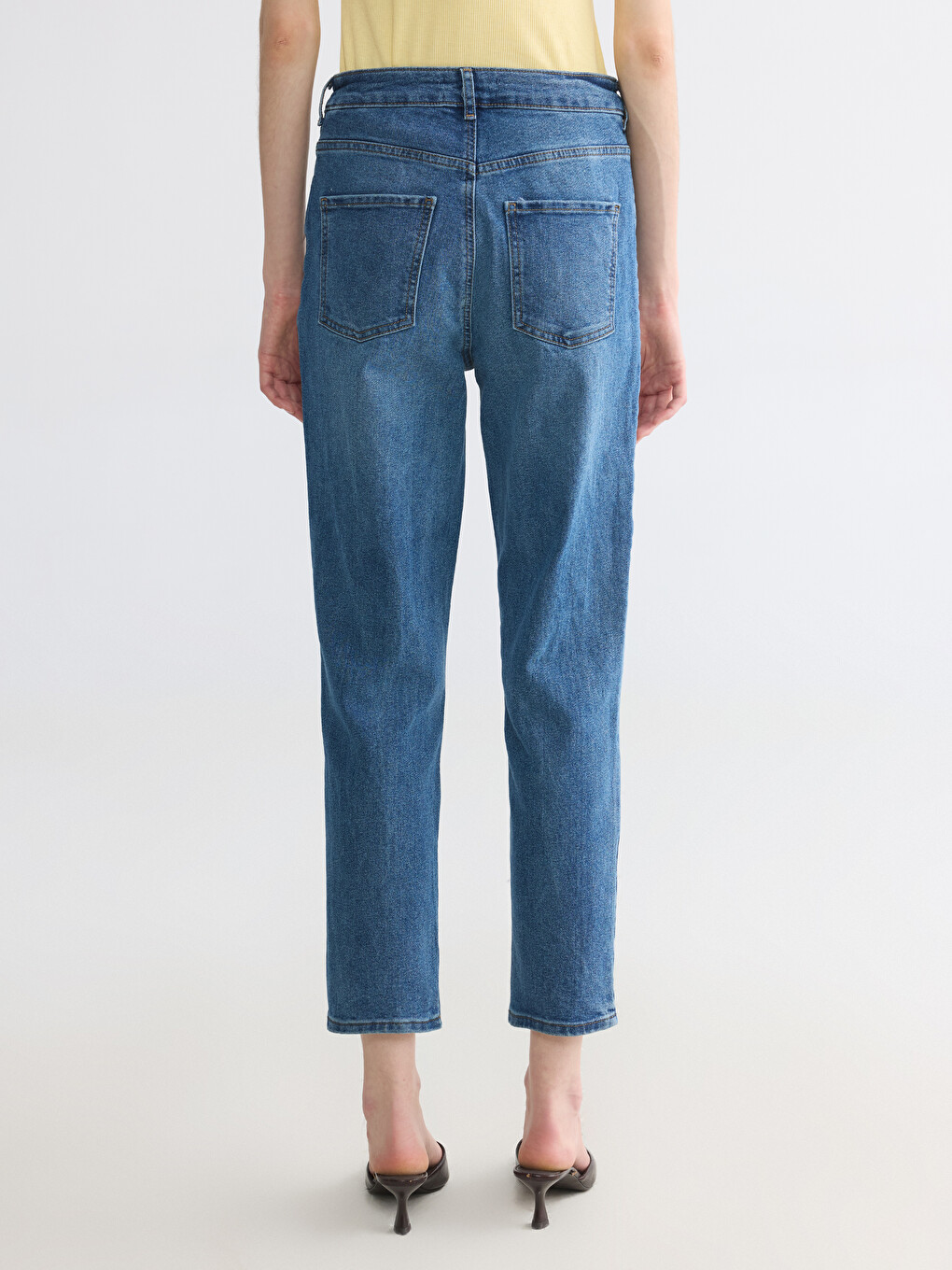 İndigo Mom Fit Kadın Jean Pantolon-3