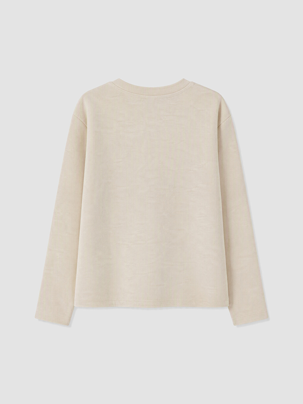 Ekru Bisiklet Yaka Kız Çocuk Sweatshirt-2