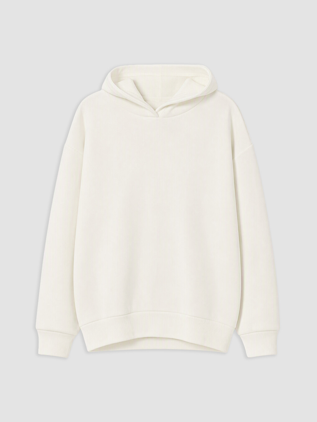 Beyaz Kapüşonlu Kız Çocuk Sweatshirt