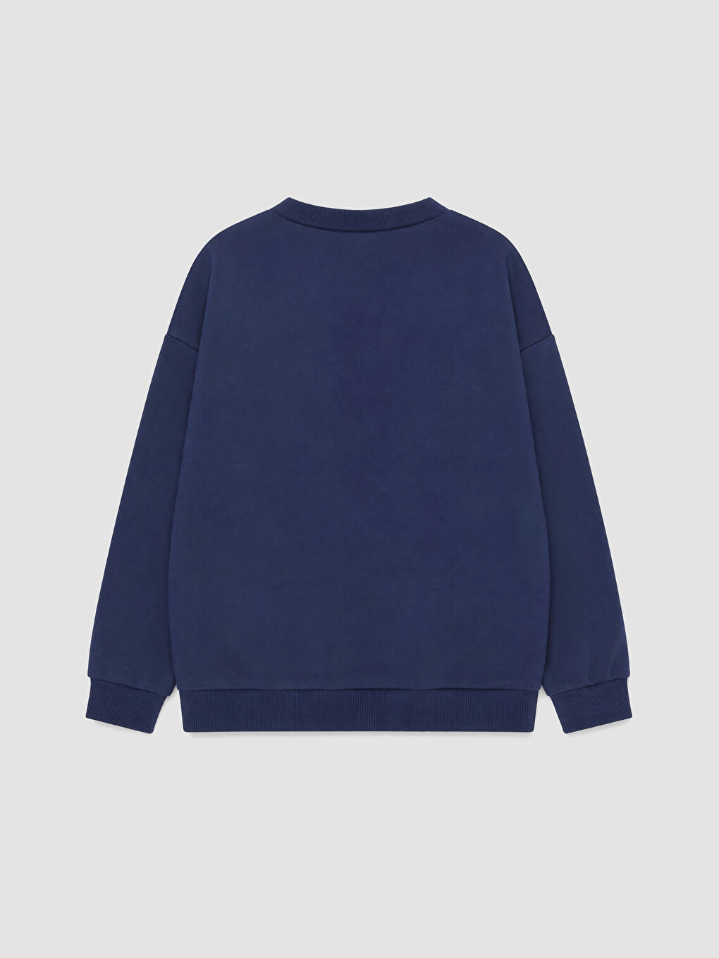 Lacivert Çiçek Baskılı Kız Çocuk Sweatshirt 2'li-3