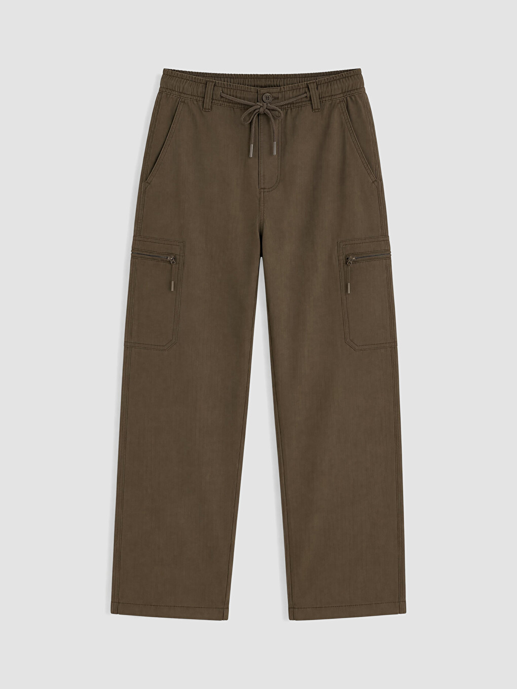Man Brown Cargo Trousers-4