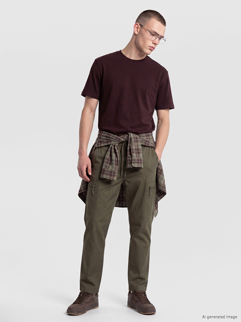 Standard Fit Cargo Pocketed Men's Trousers-1