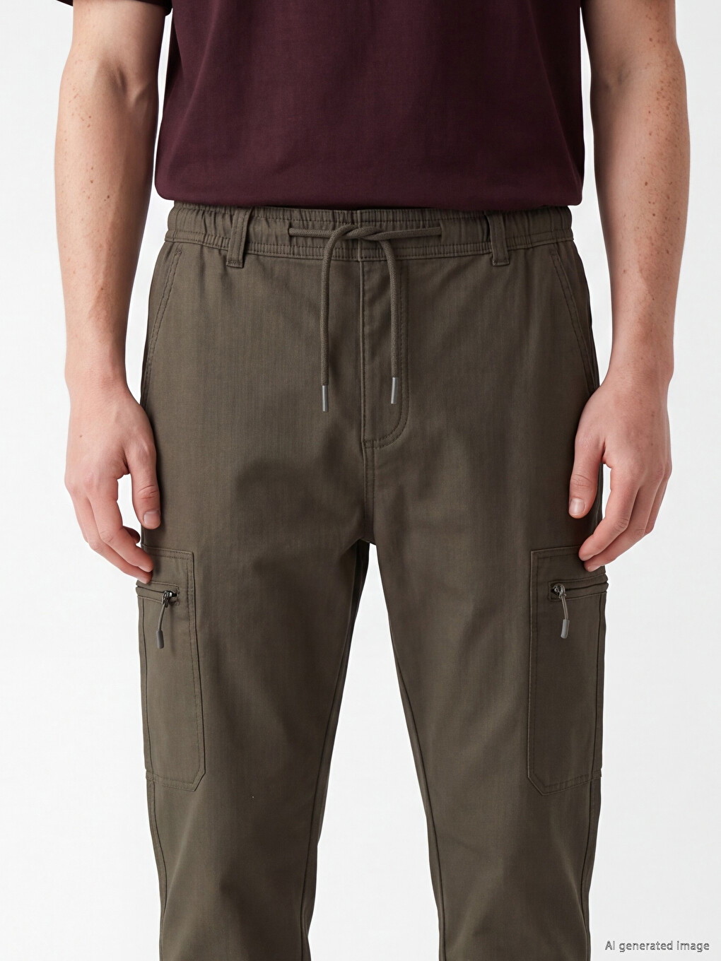 Standard Fit Cargo Pocketed Men's Trousers-2